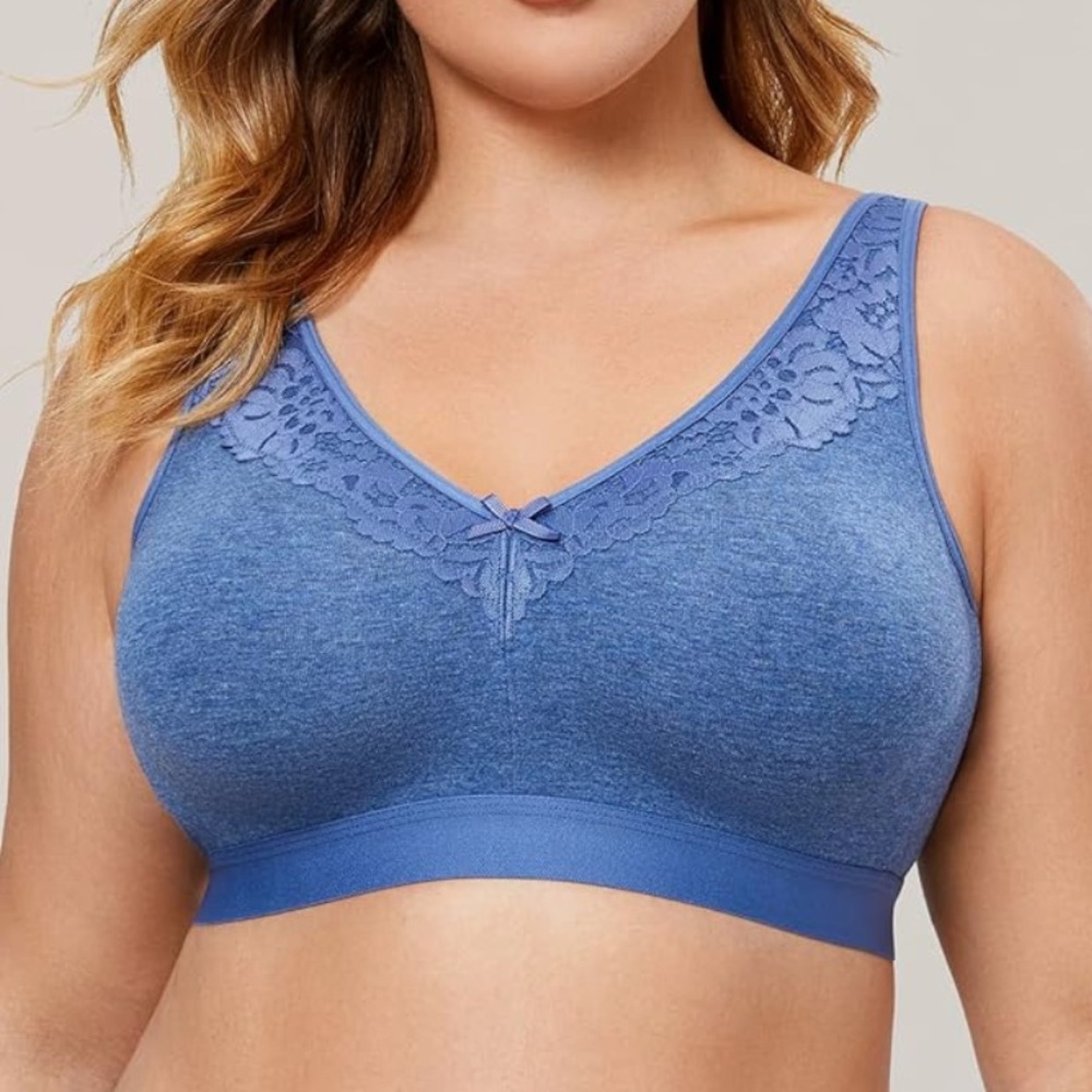 AISILIN Women's Wireless Cotton Unlined Full Coverage
Comfort Support Bra
